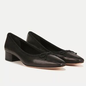 Veronica Beard Black Leather Ballet Flats